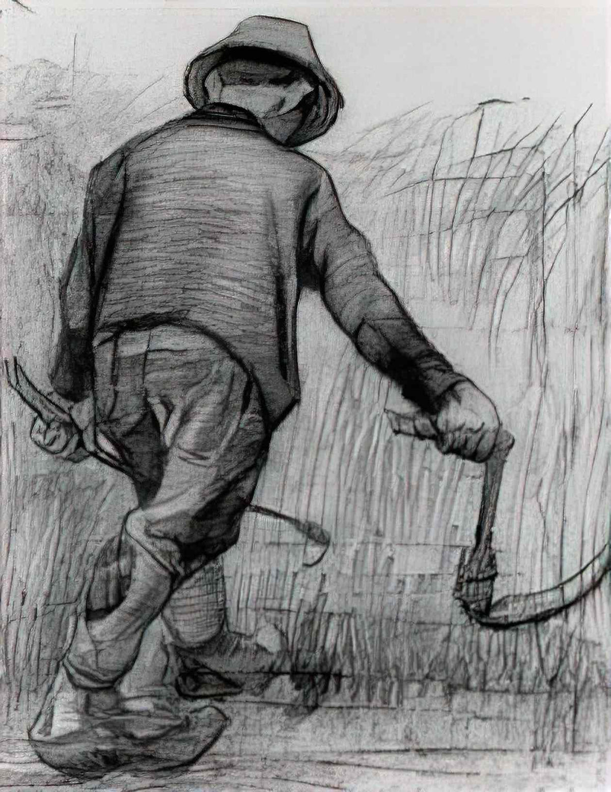 van gogh peasant with sickle seen from the back 1885 5 Art A4 Photo Print