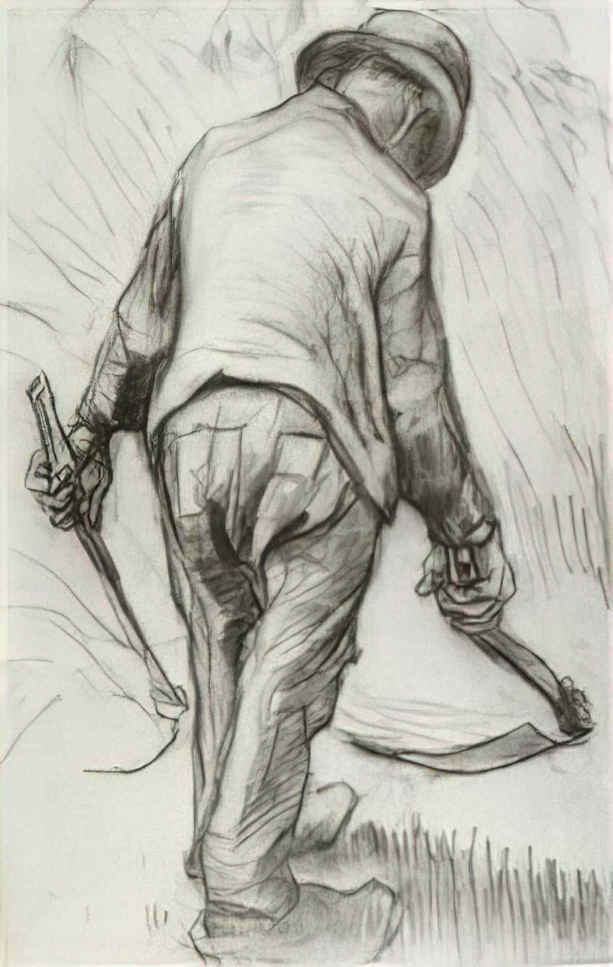 van gogh peasant with sickle seen from the back 1885 Art A4 Photo Print