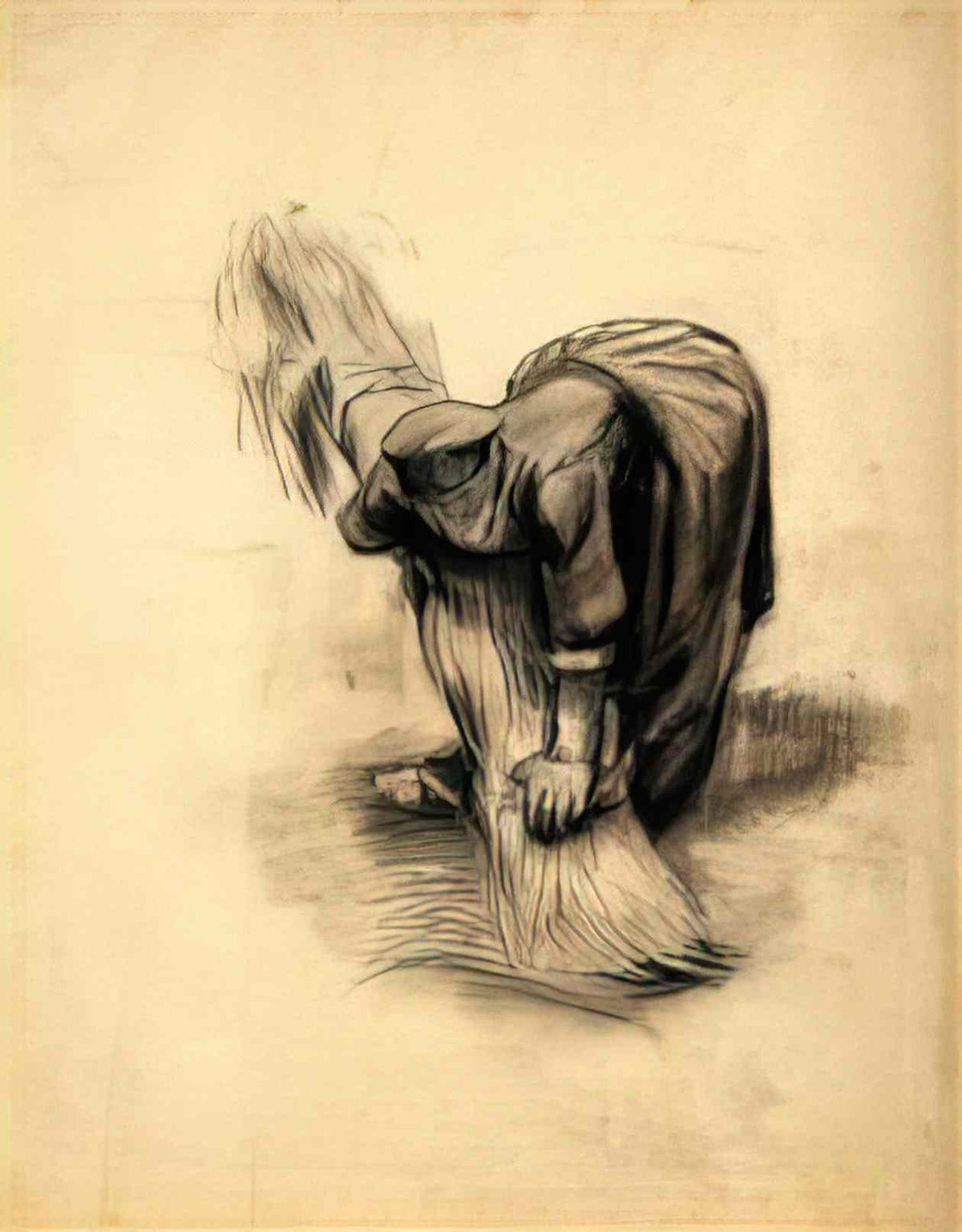 van gogh peasant woman binding sheaves 1885 Art A4 Photo Print