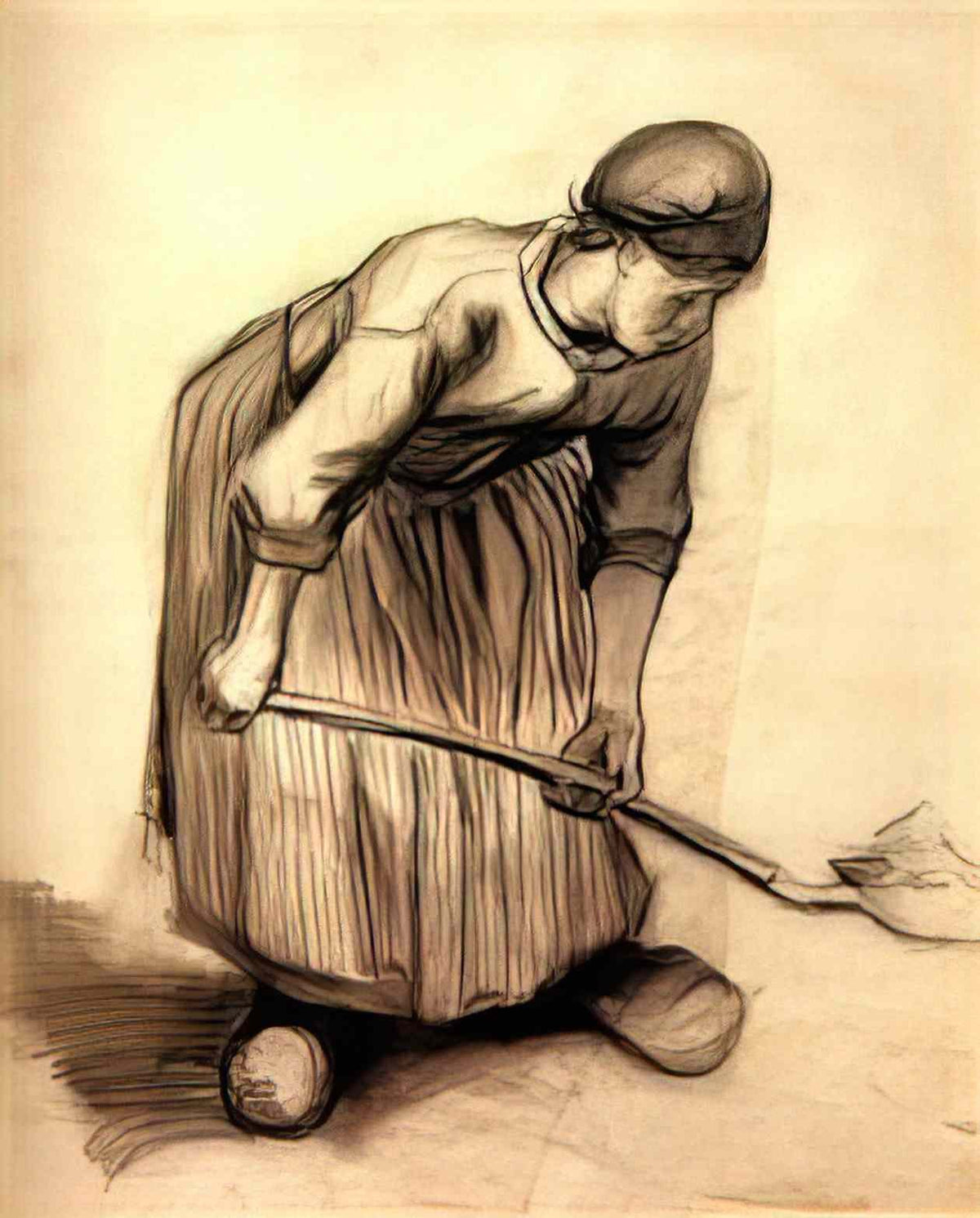 van gogh peasant woman digging 1885 1 Art A4 Photo Print