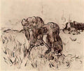 van gogh peasant woman digging 1890 Art A4 Photo Print