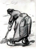 van gogh peasant woman digging seen from the side 1885 Art A4 Photo Print