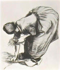 van gogh peasant woman gleaning 1885 Art A4 Photo Print