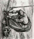 van gogh peasant woman planting beets A4 Photo Print