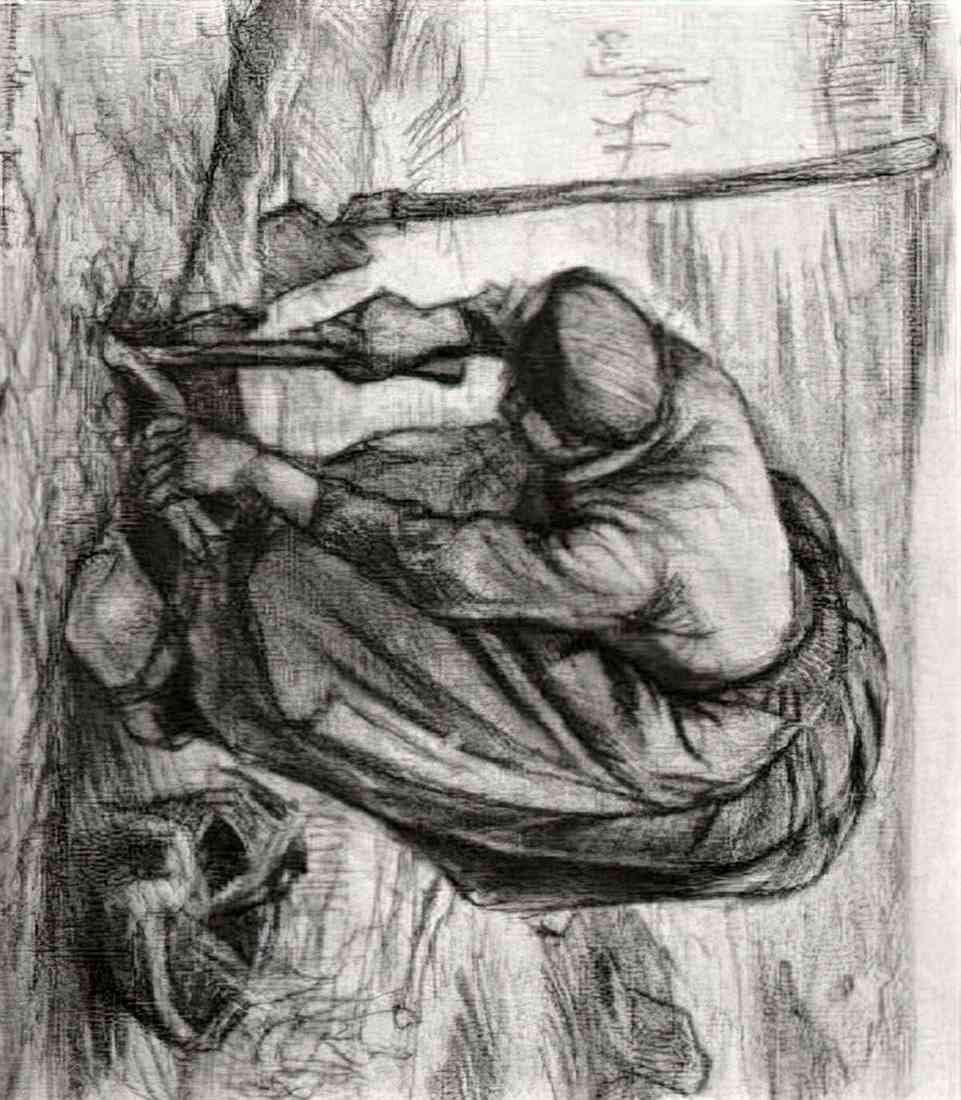 van gogh peasant woman planting beets A4 Photo Print