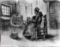 van gogh peasant woman reeling yarn 1885 Art A4 Photo Print