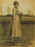 van gogh peasant woman sowing with a basket 1881 Art A4 Photo Print