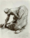 van gogh peasant woman stooping 1885 Art A4 Photo Print