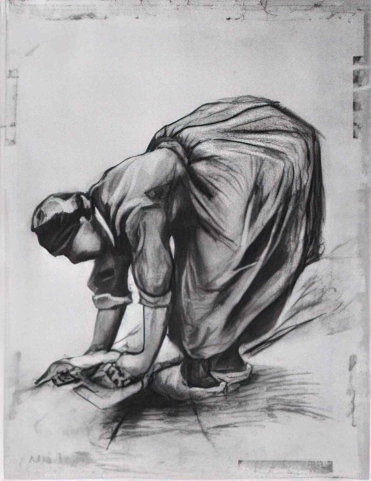 van gogh peasant woman stooping 2 1885 Art A4 Photo Print
