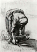 van gogh peasant woman stooping and gleaning 1885 1 Art A4 Photo Print