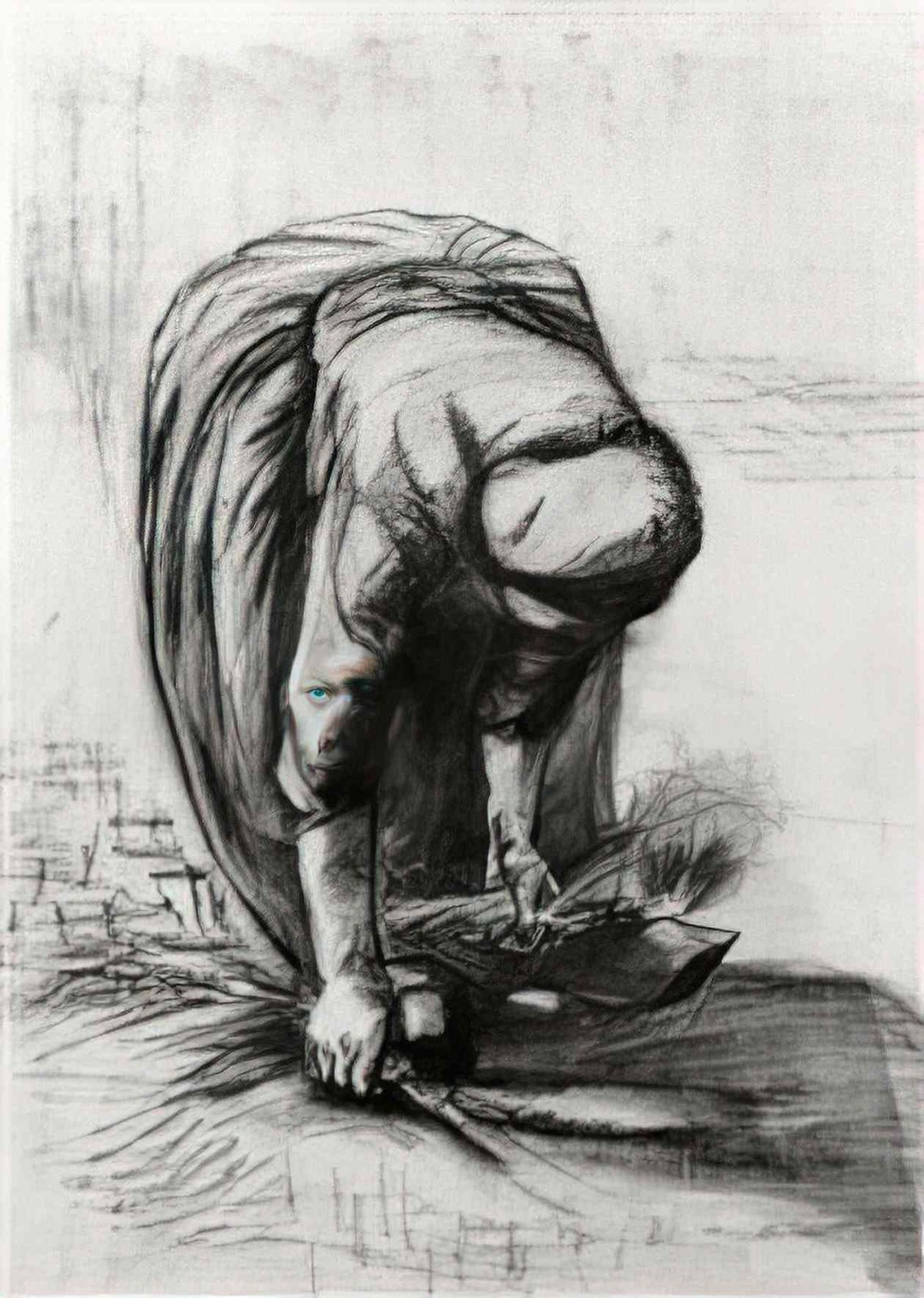 van gogh peasant woman stooping and gleaning 1885 1 Art A4 Photo Print