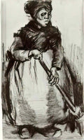 van gogh peasant woman with broom 1885 Art A4 Photo Print