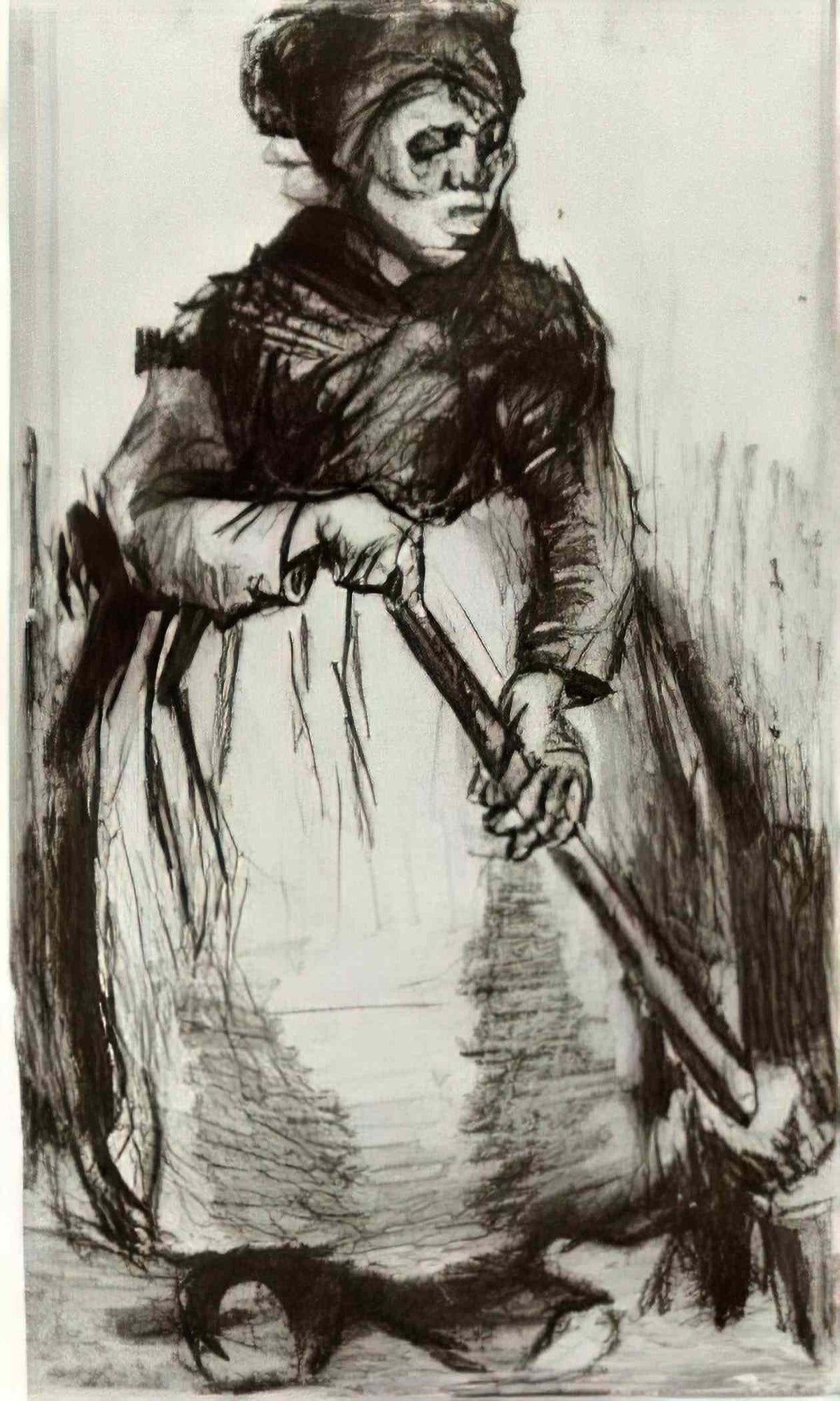 van gogh peasant woman with broom 1885 Art A4 Photo Print