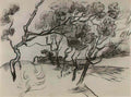 van gogh pine trees along a road to a house 1889 Art A4 Photo Print
