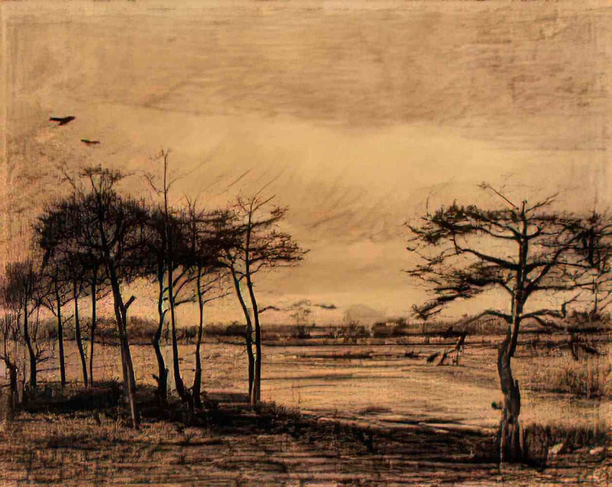 van gogh pine trees in the fen 1884 Art A4 Photo Print