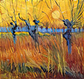 van gogh pollard willows and setting sun 1888 Art A4 Photo Print