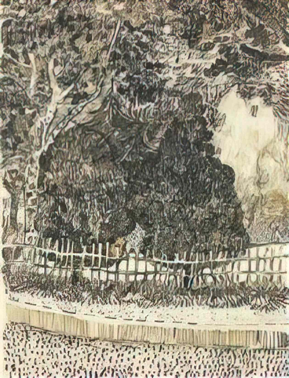 van gogh public garden with fence 1888 Art A4 Photo Print