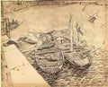 van gogh quay with men unloading sand barges 1888 Art A4 Photo Print