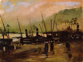 van gogh quayside with ships in antwerp 1885 Art A4 Photo Print