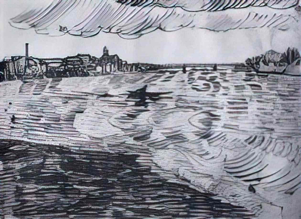 van gogh rhone with boats and a bridge 1888 Art A4 Photo Print