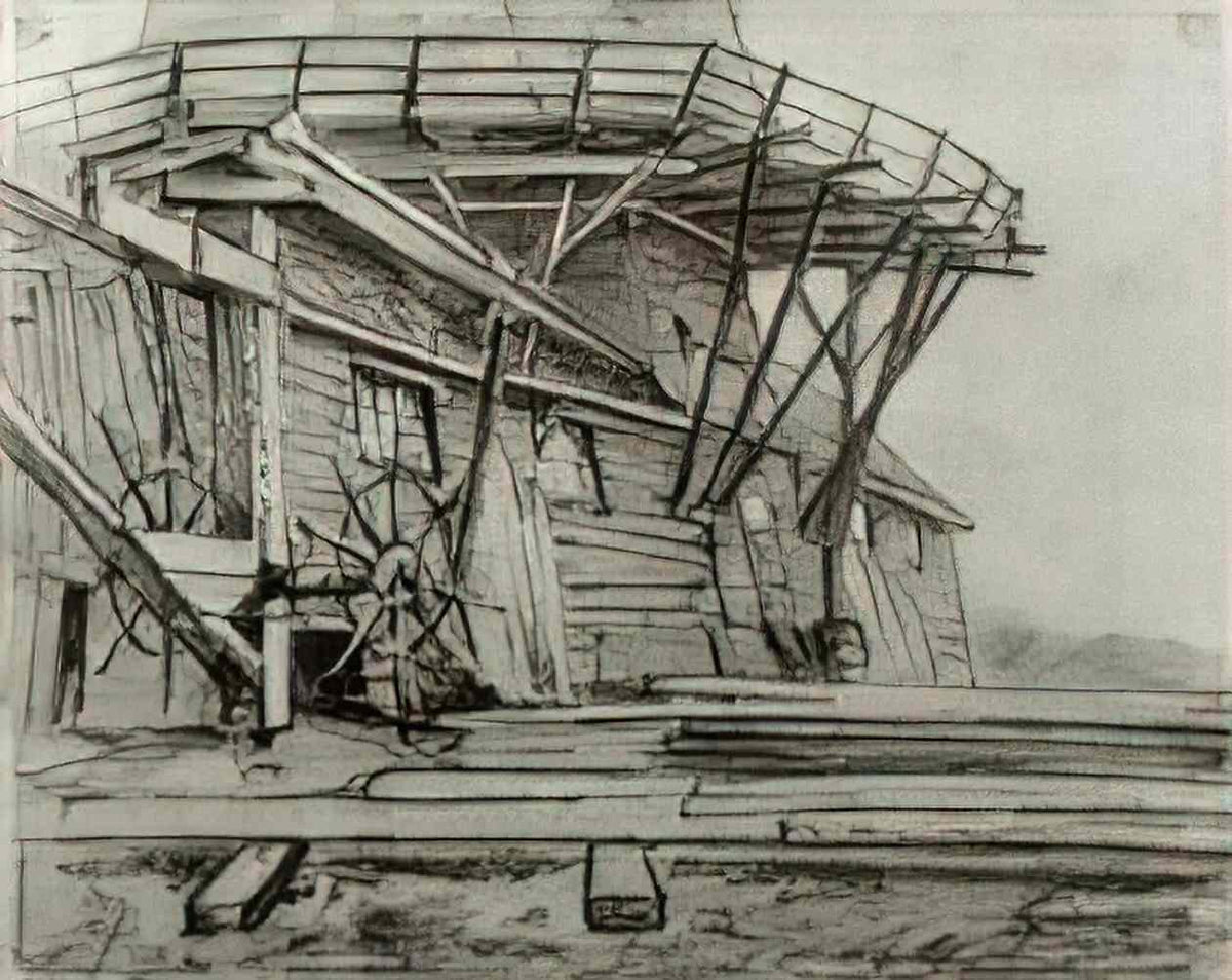 van gogh saw mill 1882 Art A4 Photo Print