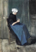 van gogh scheveningen woman knitting 1881 Art A4 Photo Print