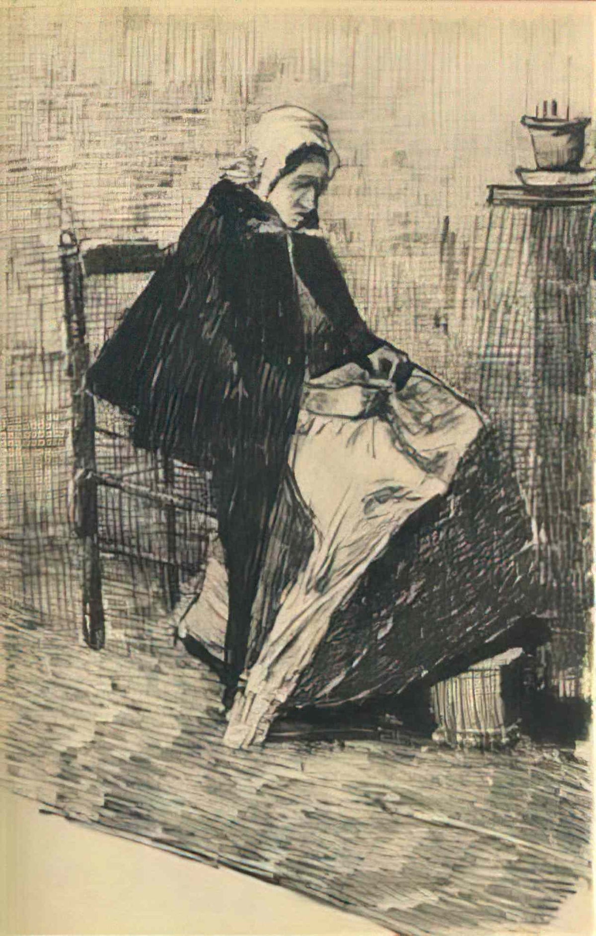 van gogh scheveningen woman sewing 2 1881 Art A4 Photo Print