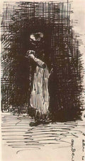 van gogh scheveningen woman standing 1881 Art A4 Photo Print