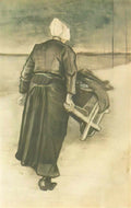 van gogh scheveningen woman with wheeelbarrow 1883 Art A4 Photo Print