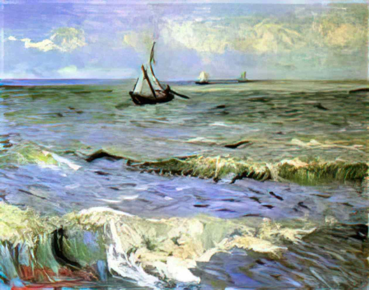 van gogh seascape at saintes maries 1888 Art A4 Photo Print