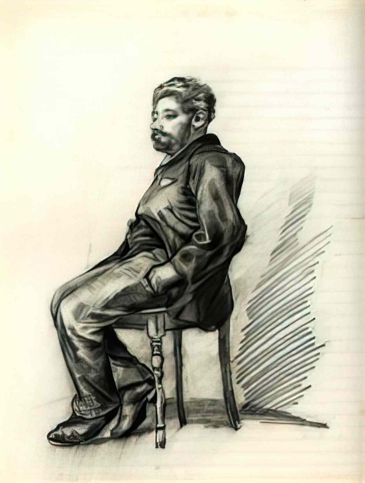 van gogh seated man with a beard 1886 Art A4 Photo Print