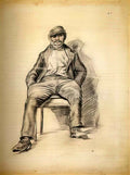 van gogh seated man with a moustache and cap 1886 Art A4 Photo Print