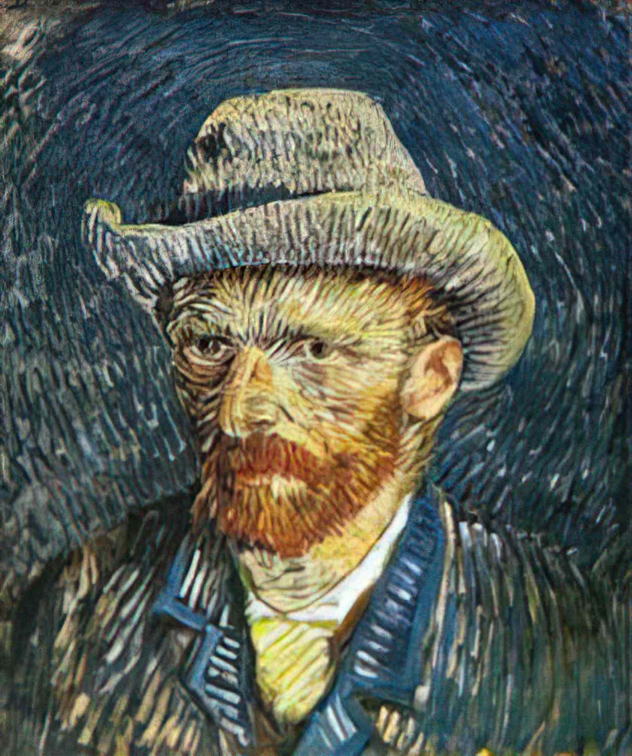 van gogh self portrait with felt hat Art A4 Photo Print