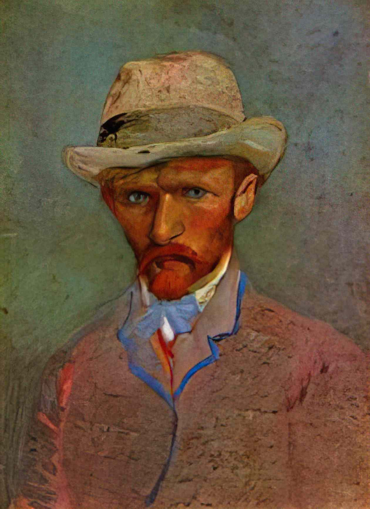 van gogh self portrait with gray felt hat 1887 Art A4 Photo Print