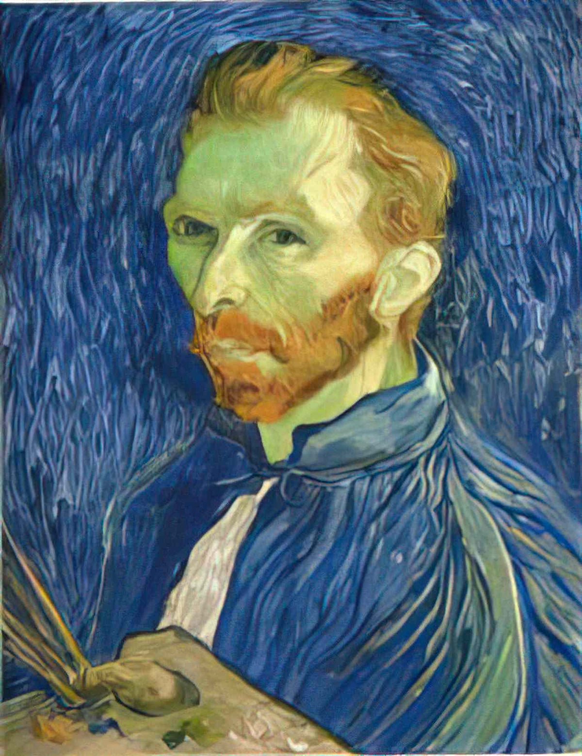 van gogh self portrait with pallette 1889 Art A4 Photo Print