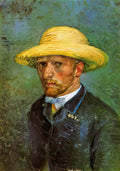 van gogh self portrait with straw hat 1887 1 Art A4 Photo Print