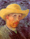 van gogh self portrait with straw hat 1887 2 Art A4 Photo Print
