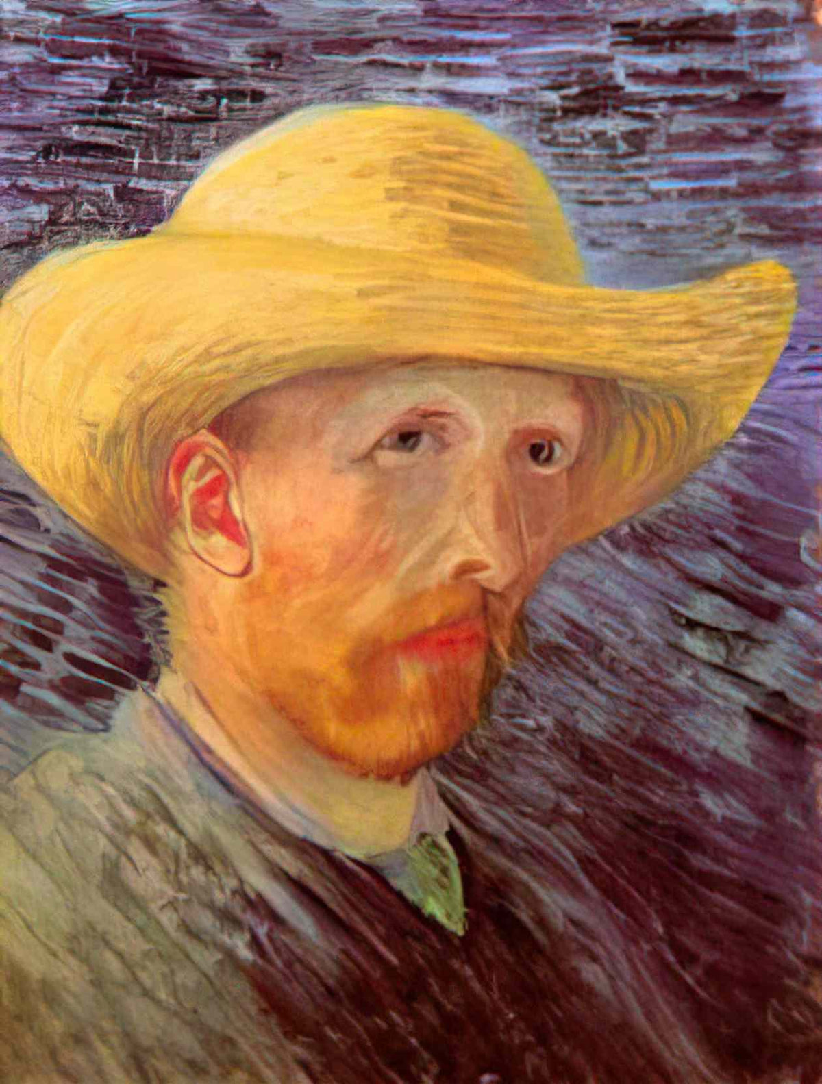 van gogh self portrait with straw hat 1887 2 Art A4 Photo Print