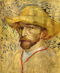 van gogh self portrait with straw hat 1887 Art A4 Photo Print