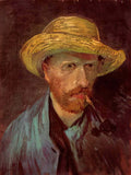 van gogh self portrait with straw hat and pipe 1887 Art A4 Photo Print