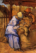 van gogh sheep shearers the after millet 1889 Art A4 Photo Print