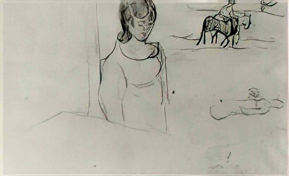 van gogh sheet with a few sketches of figures 1890 Art A4 Photo Print
