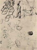 van gogh sheet with figures at a table a sower clogs etc 1890 Art A4 Photo Print