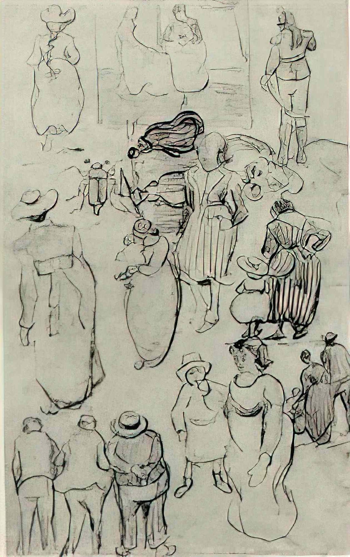 van gogh sheet with many sketches of figures 1890 Art A4 Photo Print