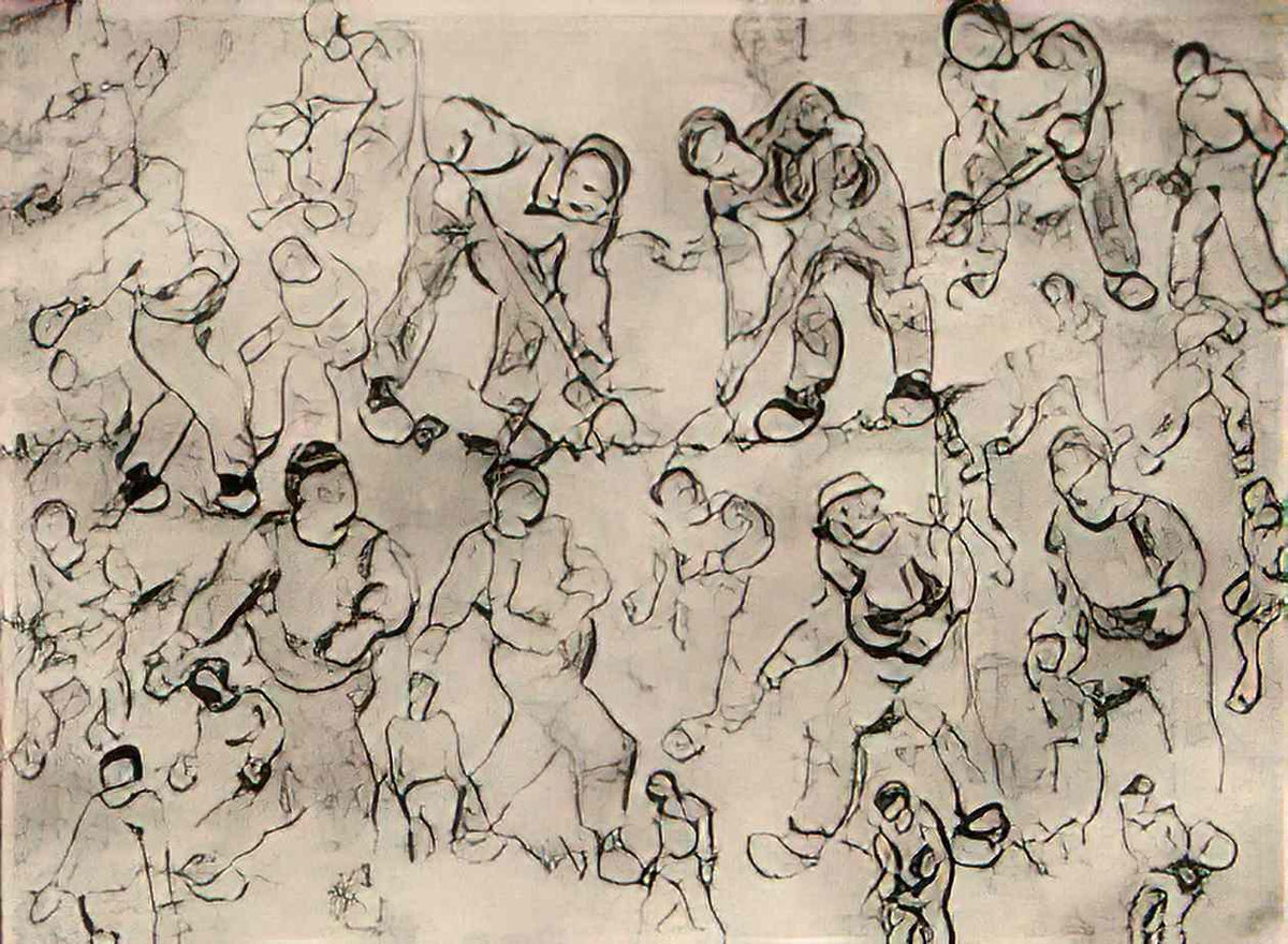van gogh sheet with numerous figure sketches 1890 Art A4 Photo Print