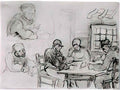 van gogh sheet with peasants eating and other figures 1890 Art A4 Photo Print