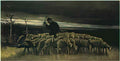 van gogh shepherd with a flock of sheep 1884 Art A4 Photo Print