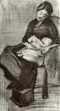van gogh sien nursing baby 1882 1 Art A4 Photo Print