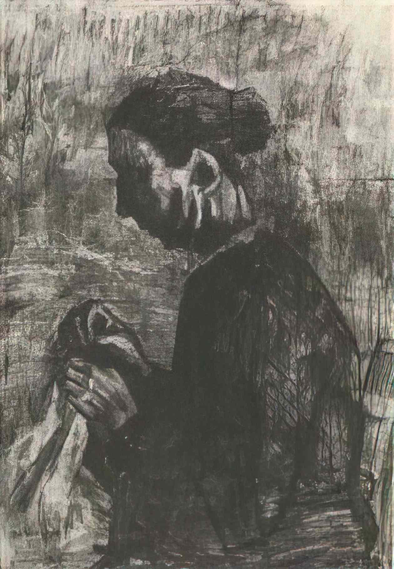 van gogh sien sewing half figure 1883 Art A4 Photo Print