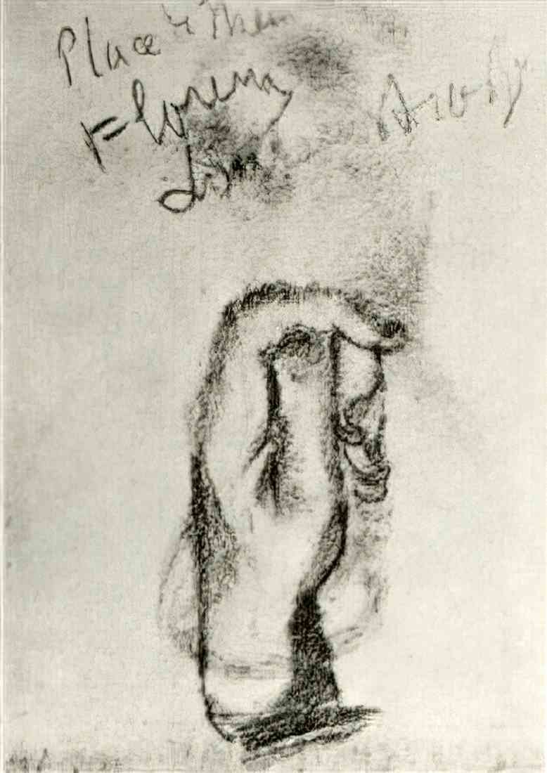 van gogh sketch of a left hand A4 Photo Print